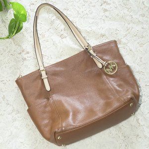 Michael Kors Jet Set Acorn Pebbled Leather Tote